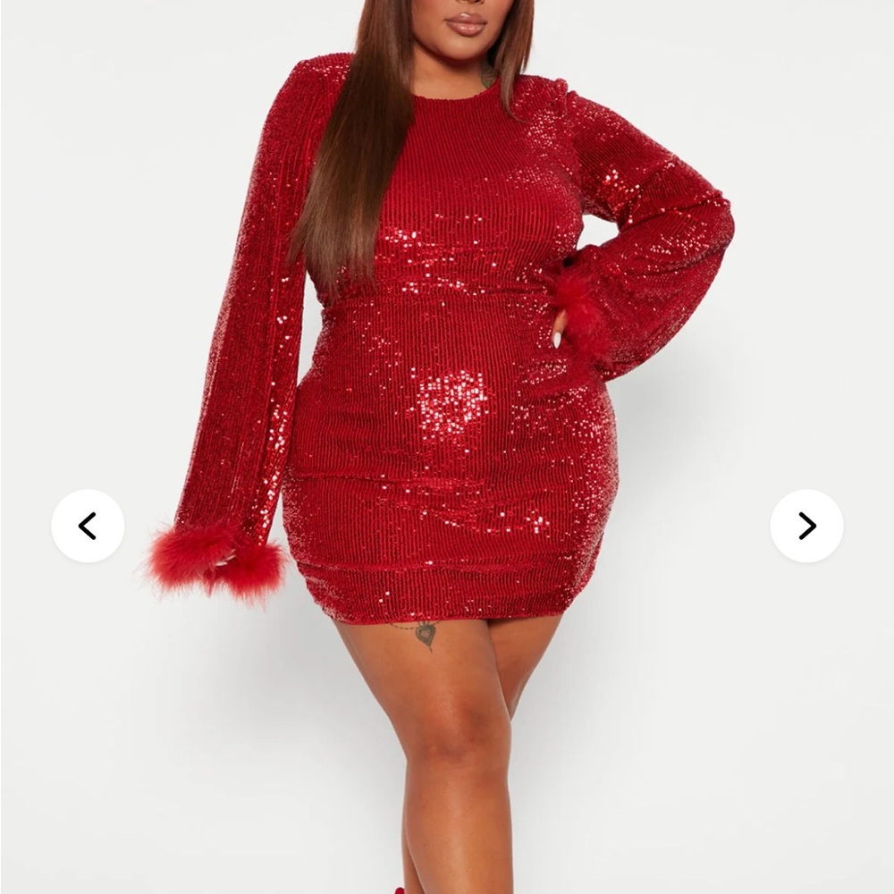 Fashion Nova Red Sequin Dress